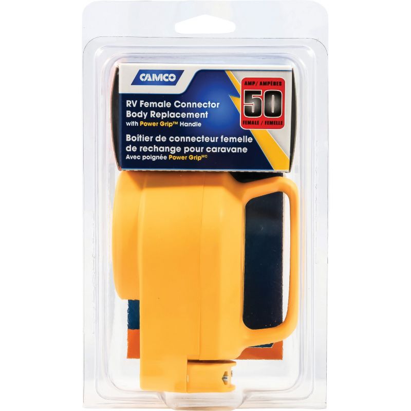 Camco Power Grip Replacement RV Receptacle Yellow, 50