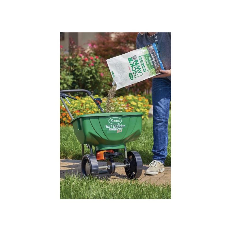 Scotts 30156 Thick&#039;R Lawn Sun and Shade Mix Grass Seed, 12 lb Bag Brown/Gray/Green/Straw