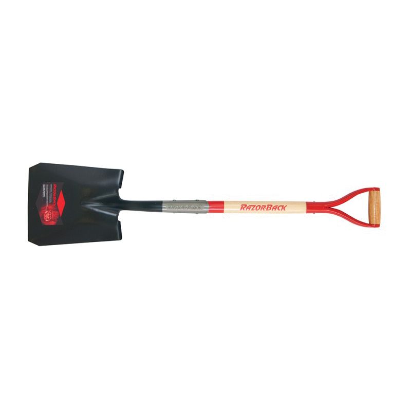 Razor-Back 2594300 Shovel, 9.62 in W Blade, Wood Handle, D-Grip Handle 6.62 In