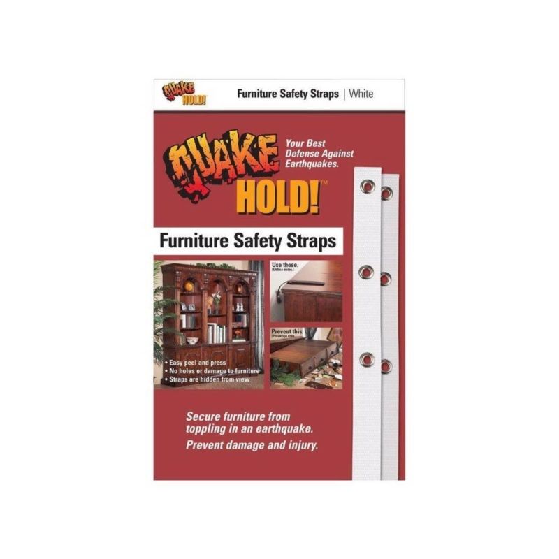 Quakehold! 4162 Ready America Quake Hold Furniture Safety Strap, 15 in L, 500 lb, Nylon, Antique, Brown
