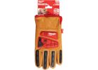 Milwaukee Impact Cut Level 3 Goatskin Leather Work Gloves XL, Red &amp; Brown