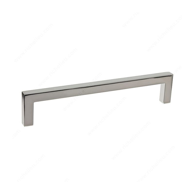 Richelieu BP873160180 Cabinet Pull, 6-11/16 in L Handle, 1-3/8 in Projection, Metal, Polished Nickel Gray, Contemporary
