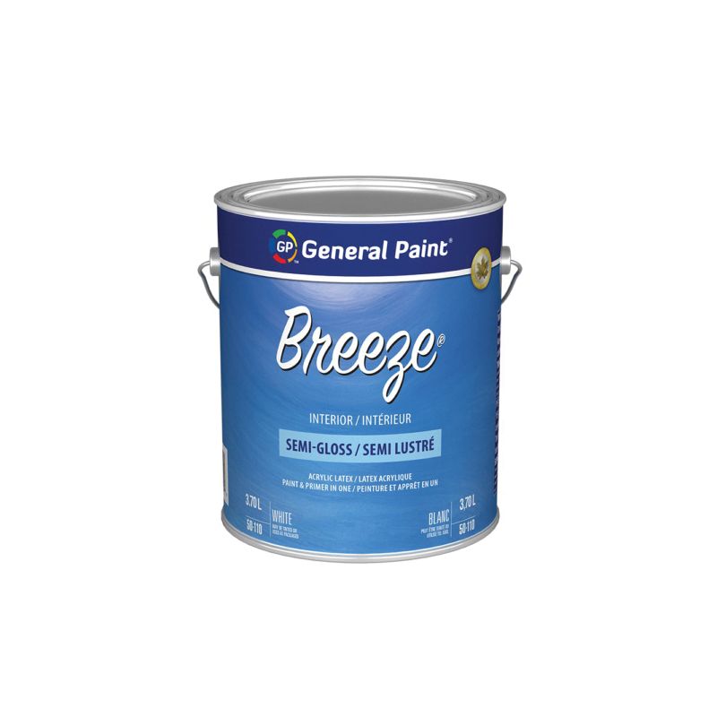 General Paint 50-110-16 Interior Paint, Semi-Gloss Sheen, White, 1 gal, 310 to 420 sq-ft Coverage Area White