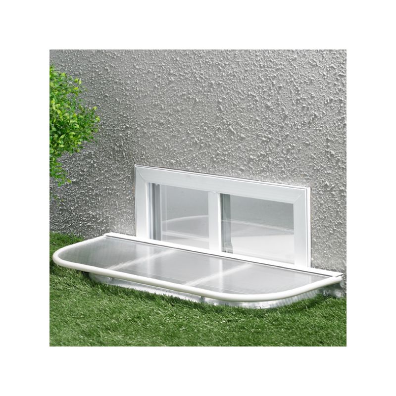 Conquest Steel 5324 Window Well Cover, 53 in L, 24 in W, Aluminum/Polycarbonate, Clear/White Clear/White