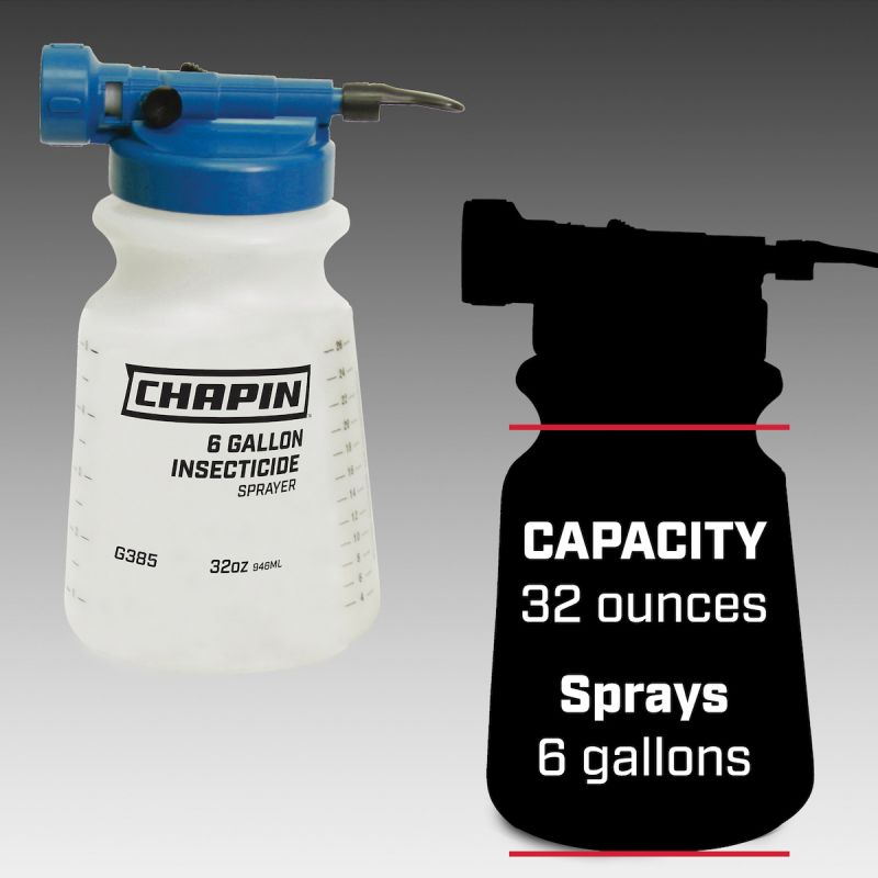 CHAPIN G385 Hose End Sprayer, 32 oz Cup, Poly