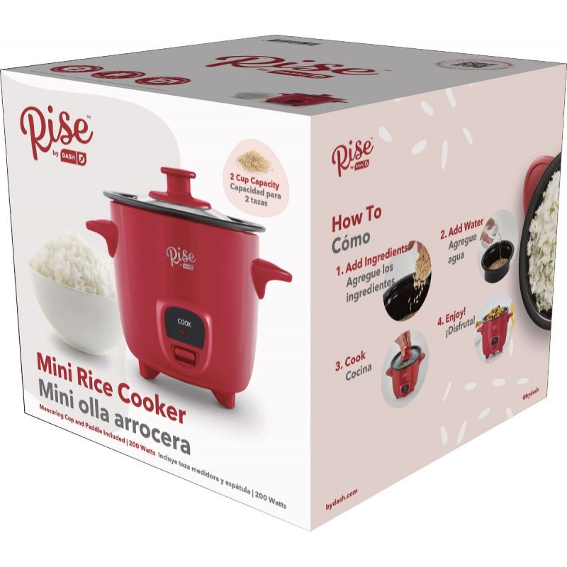 Rise By Dash Rice Cooker 2 Cups Cooked, Red