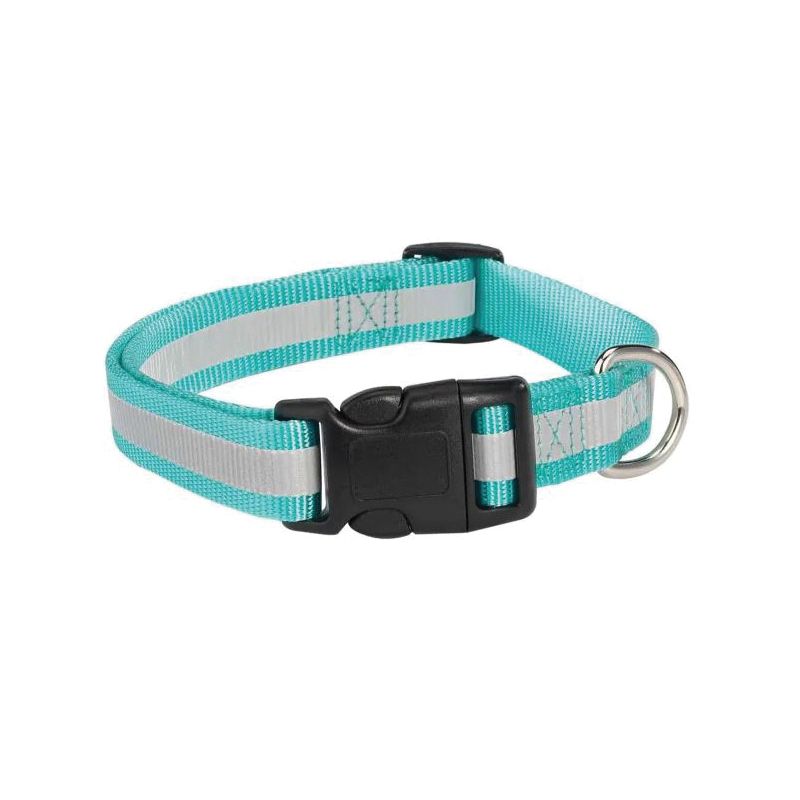 Guardian Gear ZA984 14 19 Dog Collar, 14 to 20 in L Collar, 5/8 in W Collar, Nylon, Blue, Reflective Taping Blue