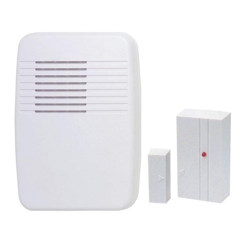Heath Zenith SL-7368-02 Entry Alert Kit, Wireless, Ding, Ding-Dong, Westminster Tone, 75 dB, White White