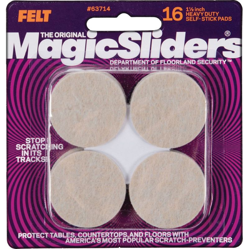 Magic Sliders Self Adhesive Felt Furniture Pad 1-1/2 In., Oatmeal