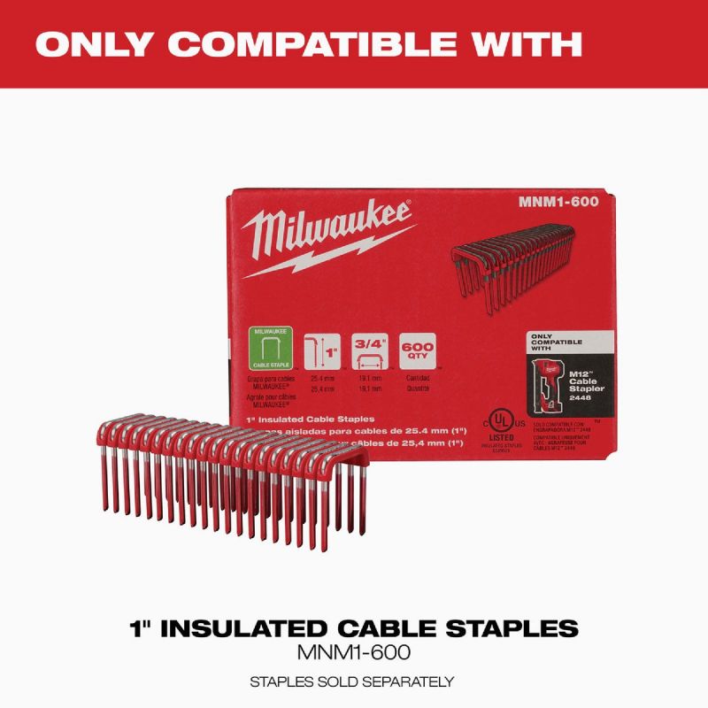 Milwaukee M12 Cordless Cable Stapler - Tool Only