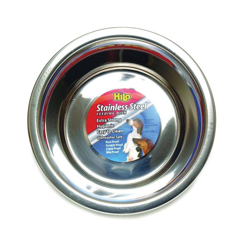 HiLo ZW150 98/56630 Pet Feeding Dish, L, 3 qt Volume, Stainless Steel L