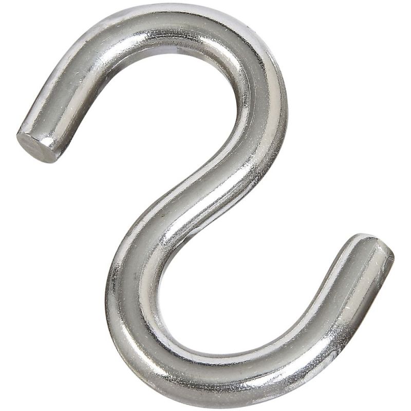 National Hardware N197-202 S-Hook, 145 lb Working Load, 0.3 in Dia Wire, Stainless Steel