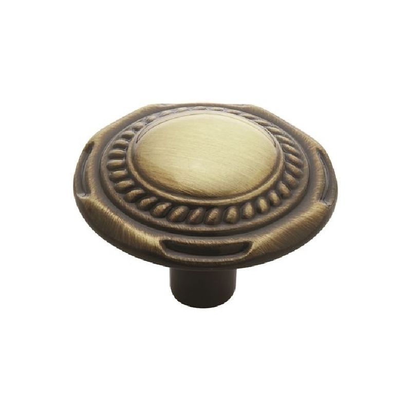 Amerock Allison Value Series BP776AE Cabinet Knob, 15/16 in Projection, Zinc, Antique English 1-1/4 In Dia