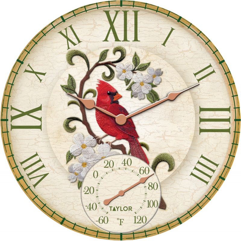 Taylor SpringField Cardinal Clock Thermometer