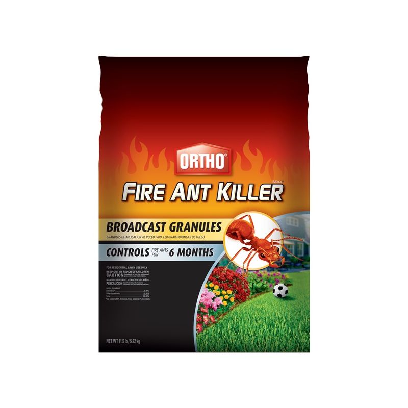 Ortho 0200310 Fire Ant Killer, Granular, Spreader Application, Residential Lawns, 11.5 lb Bag Brown