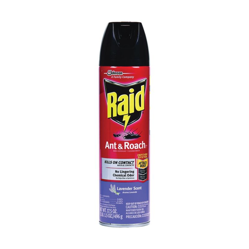 Raid 73963 Ant and Roach Killer, Liquid, Spray Application, 17.5 oz Clear