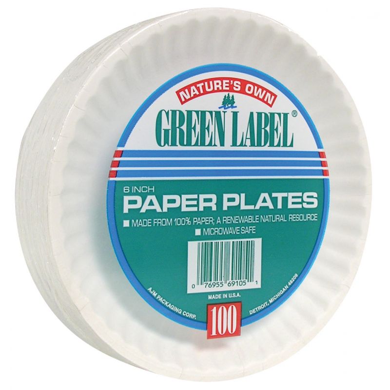AJM Nature&#039;s Own Green Label Paper Plates