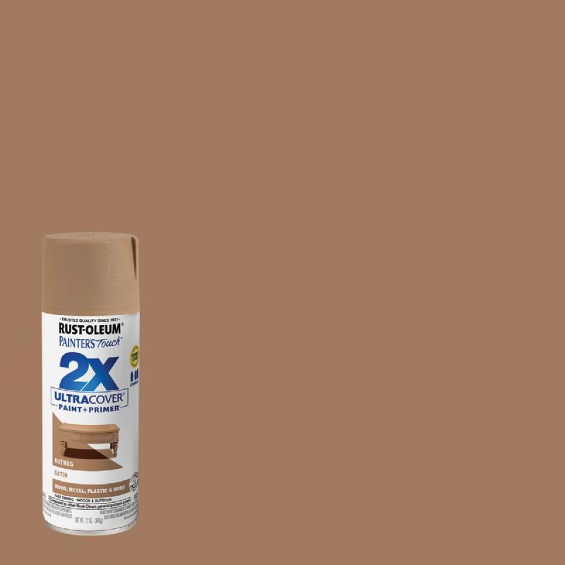 Rust-Oleum Painter&#039;s Touch 2X Ultra Cover Paint + Primer Spray Paint Nutmeg, 12 Oz.