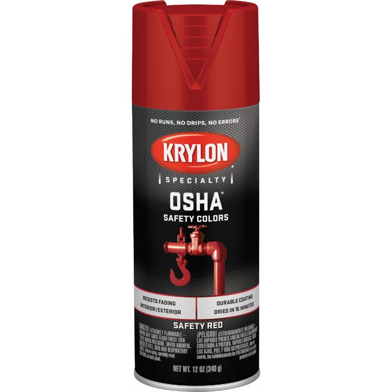 Krylon OSHA Spray Paint Safety Red, 12 Oz.