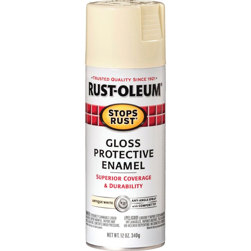 Rust-Oleum Stops Rust Protective Enamel Spray Paint 12 Oz., Antique White