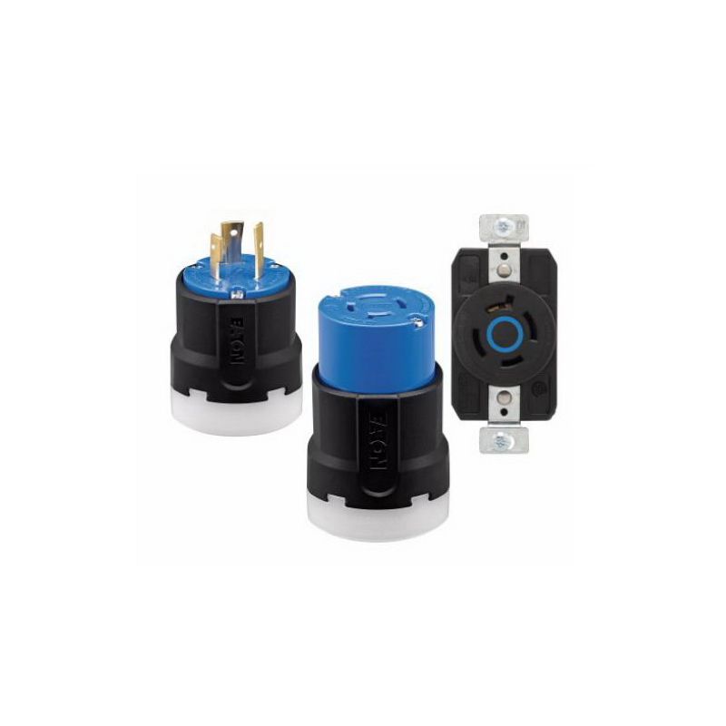 Arrow Hart AHCL1520C Ultra-Grip Locking Connector, 3 -Pole, 20 A, 250 VAC, NEMA: NEMA L15-20, Black/Blue Black/Blue