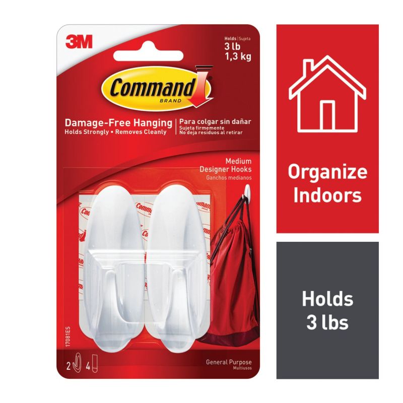 Command Designer Adhesive Hook White