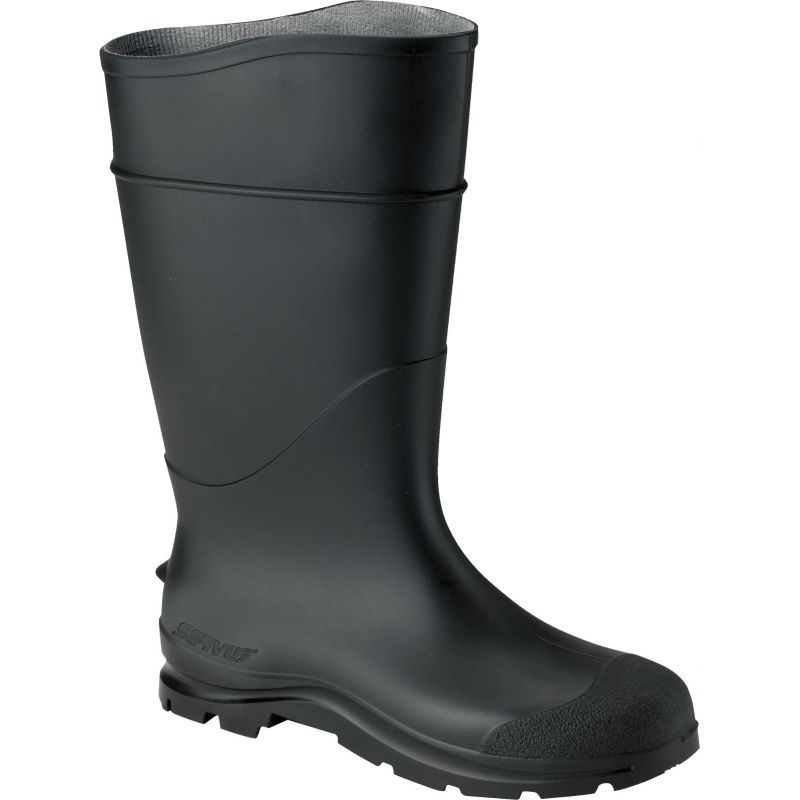 Servus Plain Toe PVC Rubber Boot Size 11, Black