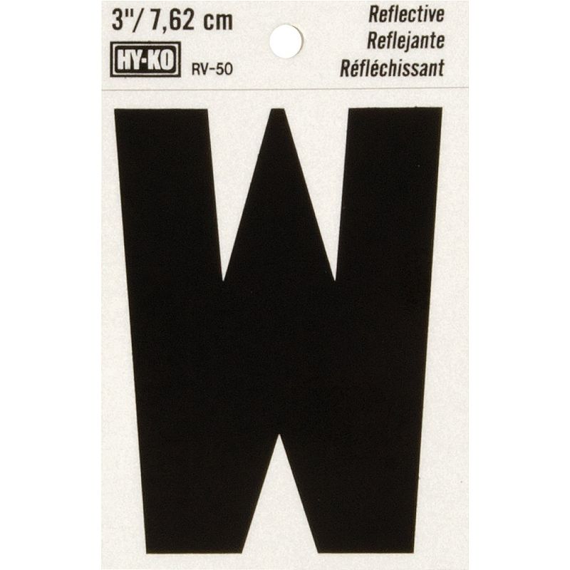 Hy-Ko 3 In. Reflective Letters Black, Reflective (Pack of 10)