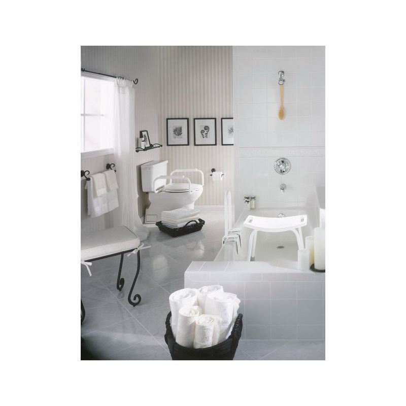 Moen Home Care Series DN7015 Toilet Safety Bar, 250 lb, Aluminum, Powder-Coated White