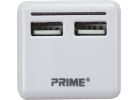 Prime Wire &amp; Cable 2-Port USB Charger White, 3.4