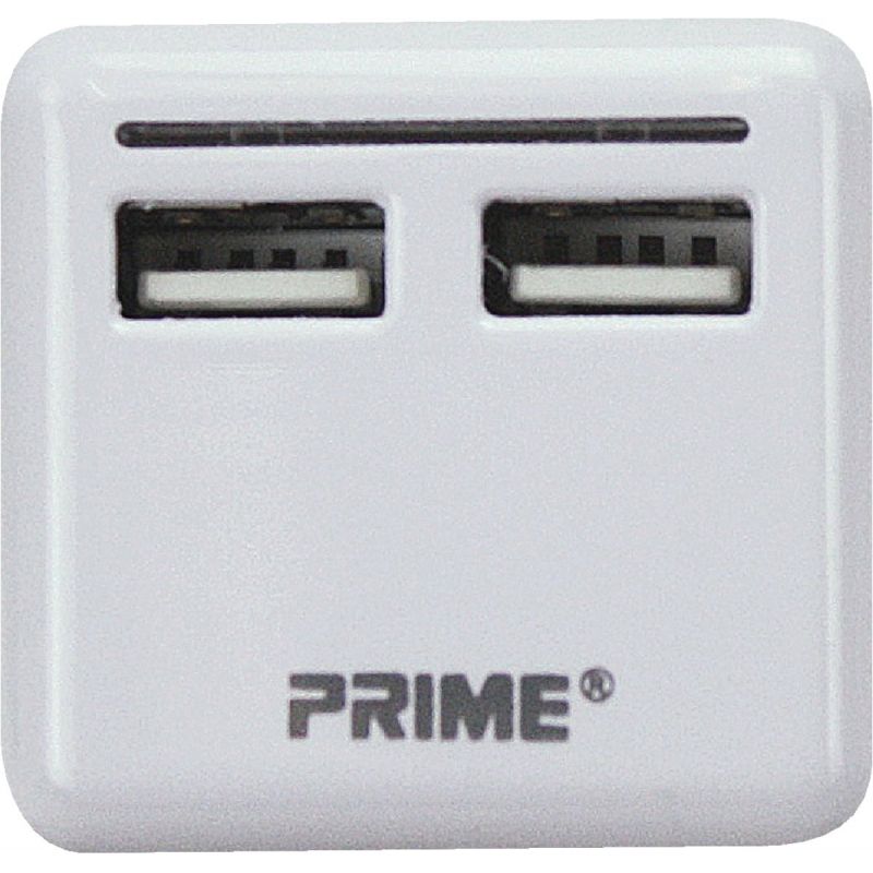 Prime Wire &amp; Cable 2-Port USB Charger White, 3.4