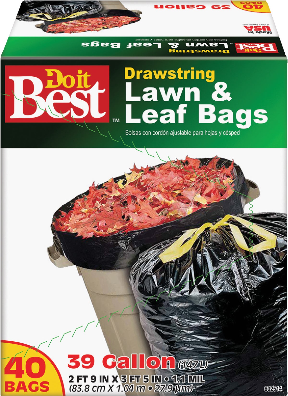 Do it Best 39 Gal. Clear Flap Tie Lawn & Leaf Bag (40-Count)