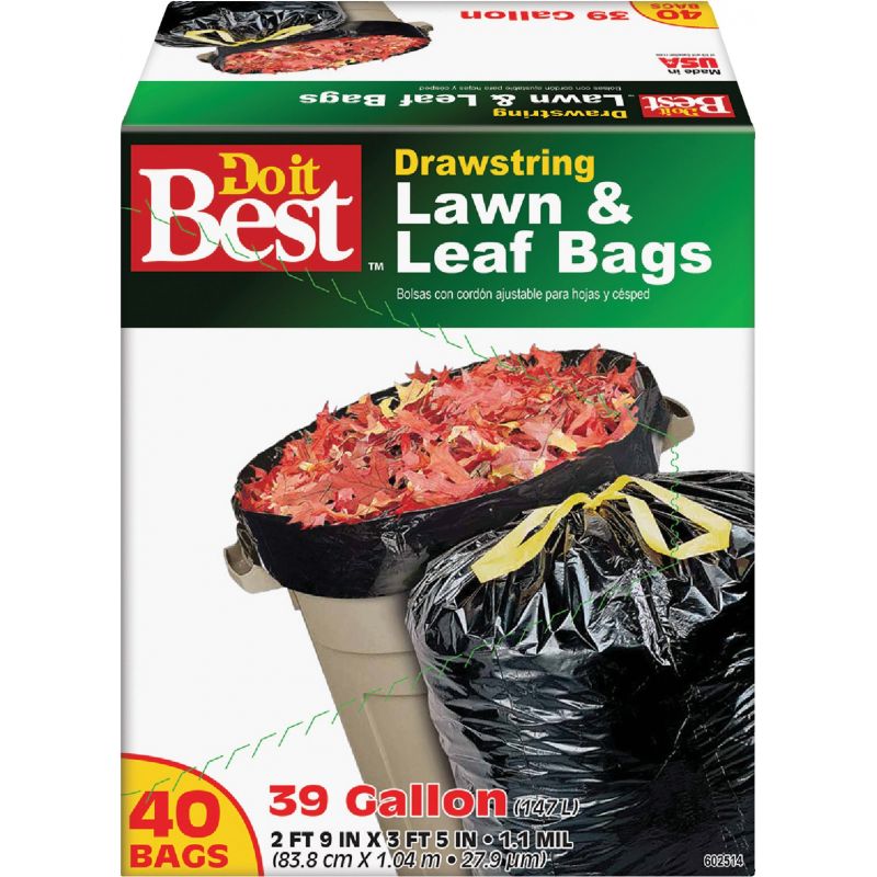 Hefty 39 Gallon Extra Large Drawstring Lawn & Leaf Trash Bags 18