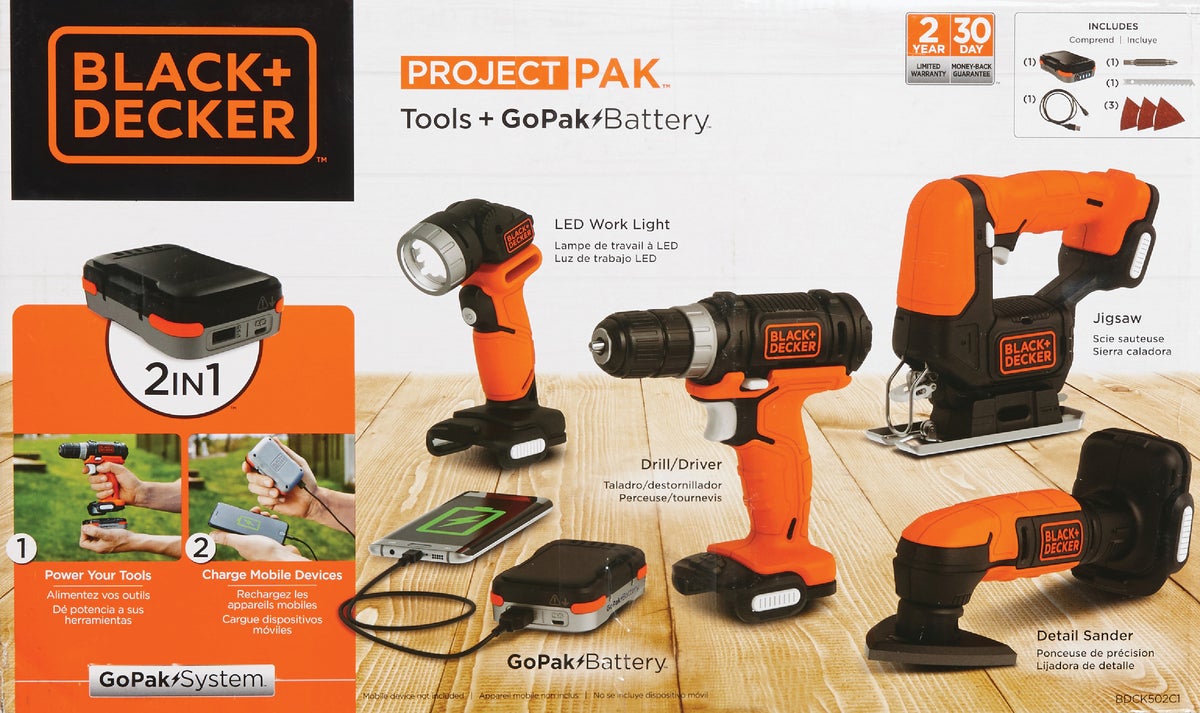 Buy Black Decker 12V MAX Li Ion 4 Tool GoPak Cordless Tool Combo Kit