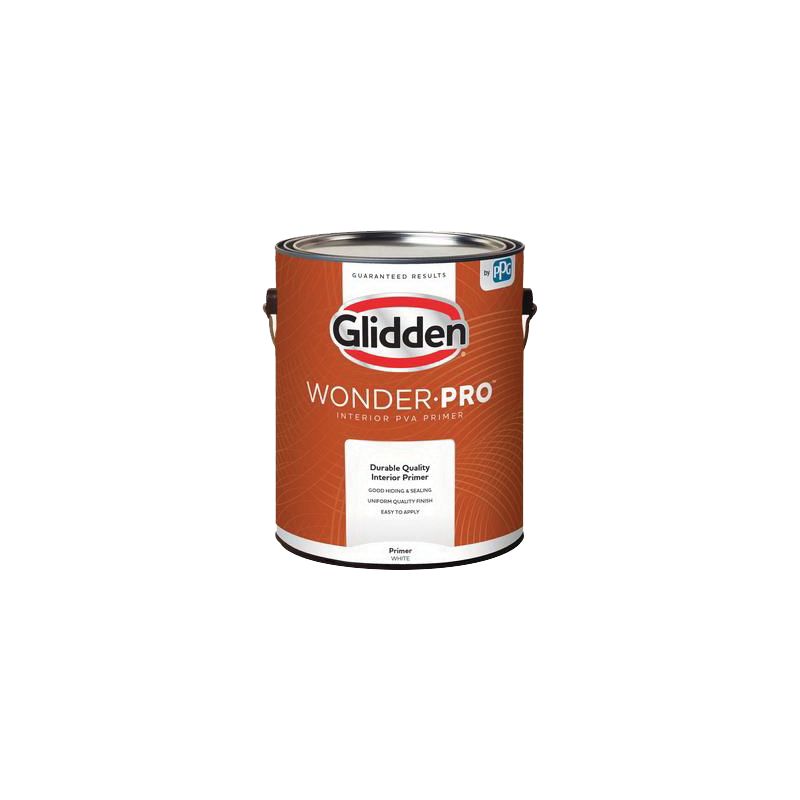 Glidden Wonder-Pro GLWP3300 Series GLWP3300/05 PVA Primer, Flat, White, 5 gal White
