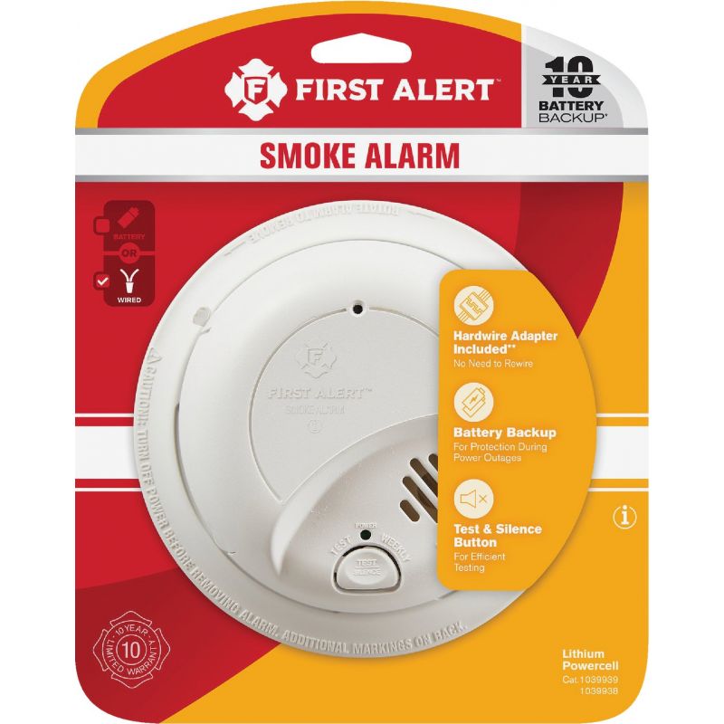 First Alert Ionization Sensor AC/DC Smoke Alarm White