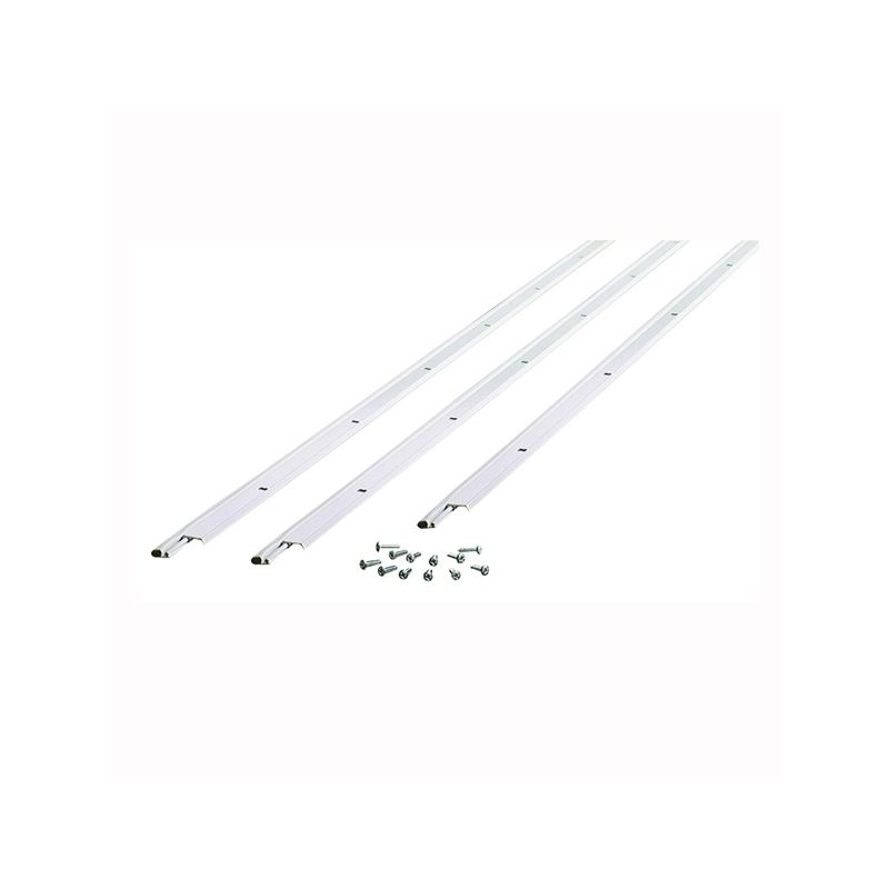 M-D 01958 Jamb Weatherstrip Kit, 5/8 in W, 3/16 in Thick, 84 in L, Aluminum/Vinyl, White White