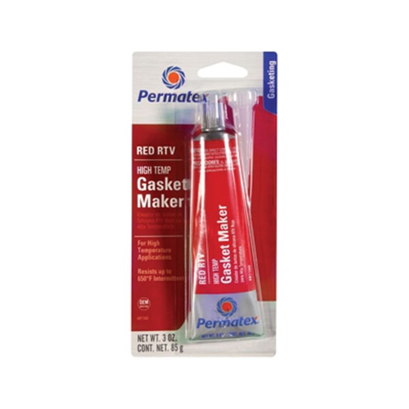Permatex 59403 Silicone Gasket Maker, 3 oz Tube, Paste, Acetic Acid Red