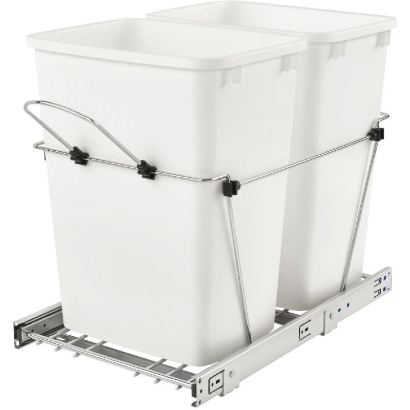 Rev-A-Shelf 35 Quart Double Pull-Out Waste Container White