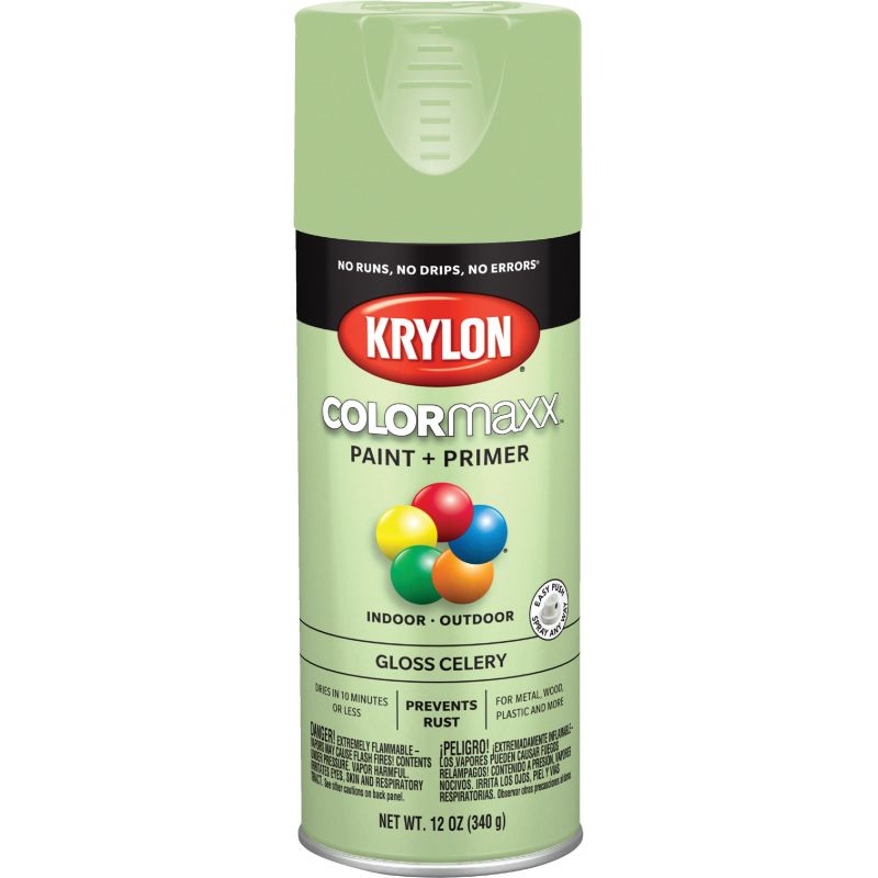 Krylon ColorMaxx Spray Paint + Primer Celery, 12 Oz.