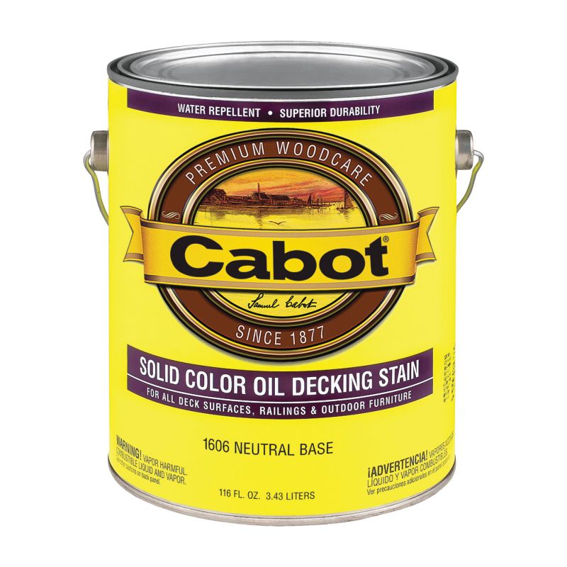 Cabot 140.0001606.007 Solid Stain, Opaque, Neutral Base, Liquid, 1 gal Neutral Base (Pack of 4)