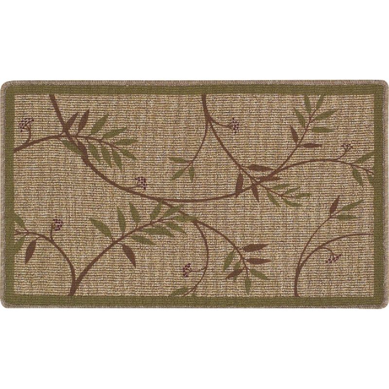 Bacova Print Rug 1 Ft. 11-1/2 In. X 3 Ft. 4 In., Tan/Red Print Pattern
