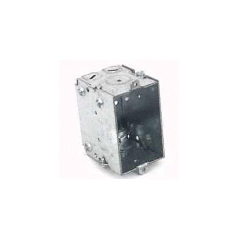Raco 528 Switch Box, 1-Gang, 1-Outlet, 7-Knockout, 1/2 in Knockout, Steel, Gray, Galvanized, Bracket Gray