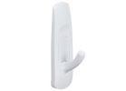 Command 17001C Utility Hook, 3, 4 lb, 2-Hook, Plastic, White White