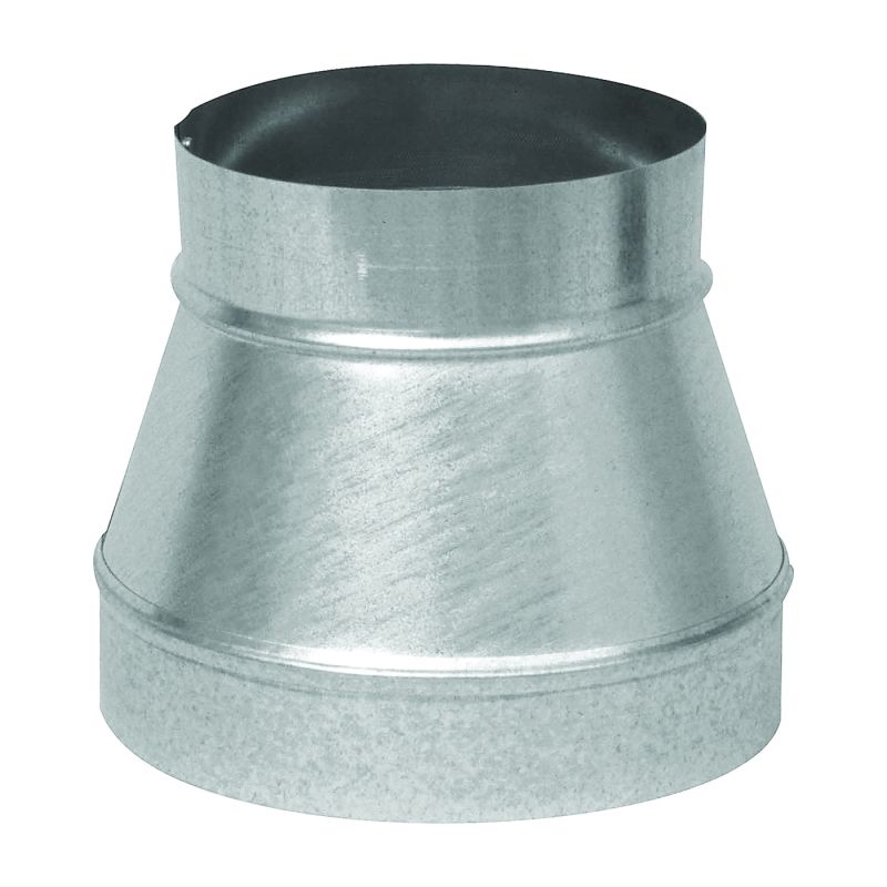 Imperial GV1269 Stove Pipe Reducer, 9 x 6 in, 26 ga Thick Wall, Black, Galvanized Black
