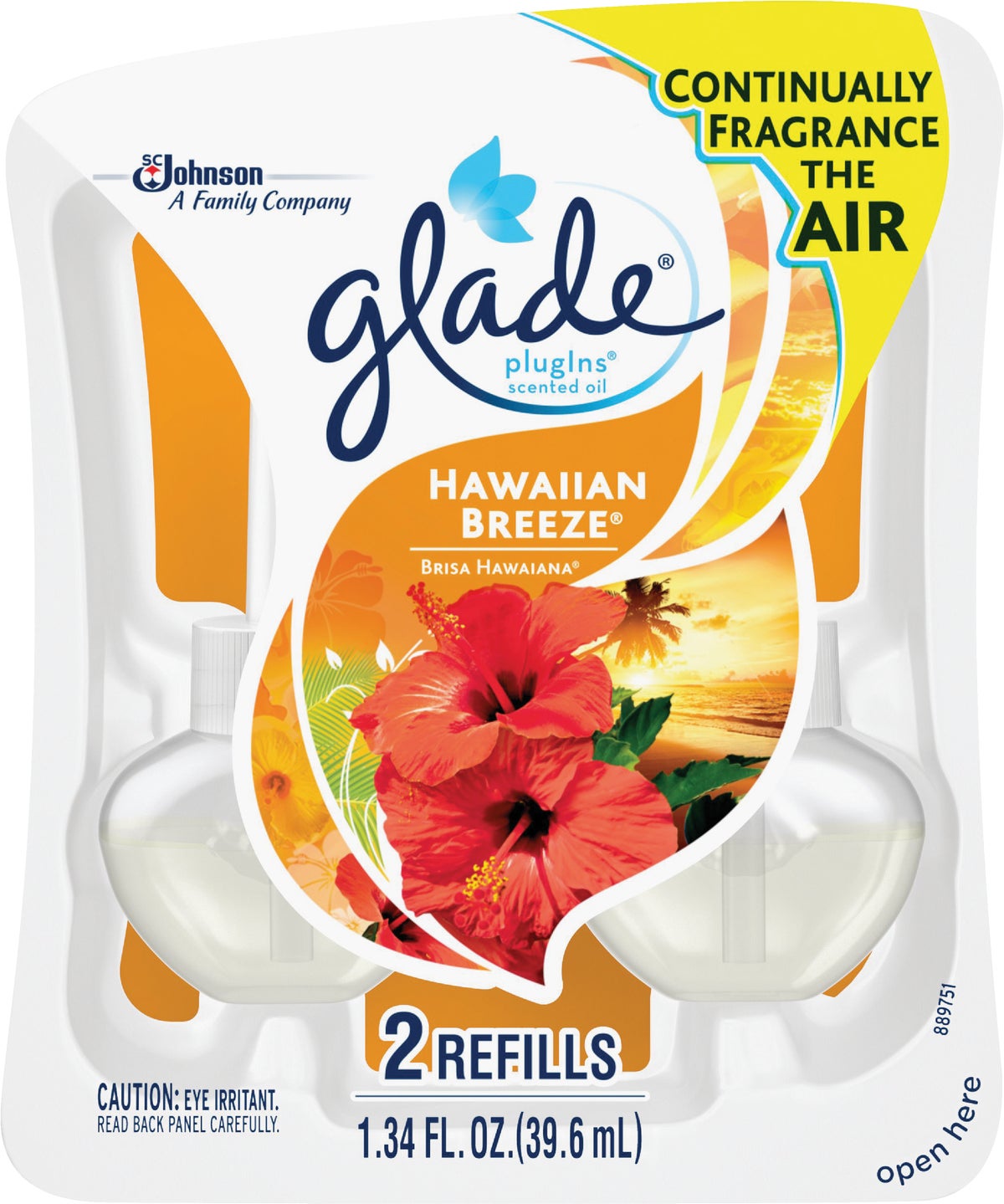 Glade PlugIns Passion Fruit/Hawaiian Breeze Scented Oil Air