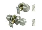 ProSource B36B1-PS Deadbolt and Entry Lockset, Turnbutton Lock, Saturn Design, Stainless Steel, 3 Grade, Stainless Steel