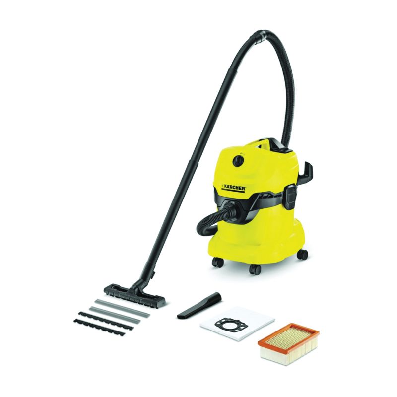 Karcher WD4 1.348-115.0 Wet and Dry Vacuum Cleaner, 5.3 gal Vacuum, 74 dBA, Pleated Filter, 1800 W, 120 V