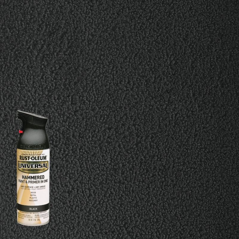 Rust-Oleum Universal All-Surface Hammered Spray Paint Black, 12 Oz.