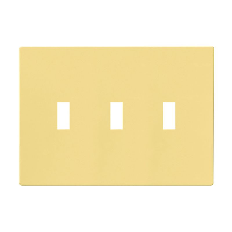 Eaton Wiring Devices PJS3V Wallplate, 4-7/8 in L, 6-3/4 in W, 3 -Gang, Polycarbonate, Ivory, High-Gloss Ivory